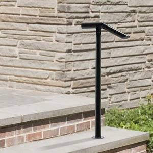 Iron Handrail Stair Railing fit 1-2 Step Handrail Black Outdoor Porch Hand Rail - Picture 1 of 24