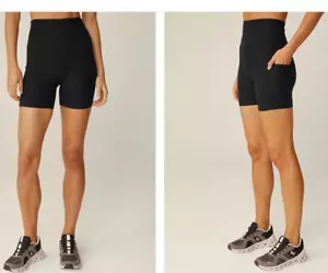Beyond Yoga Spacedye Keep Pace 7" Pocket Shorts Darkest Night Bike Sz Small EUC - Picture 1 of 10