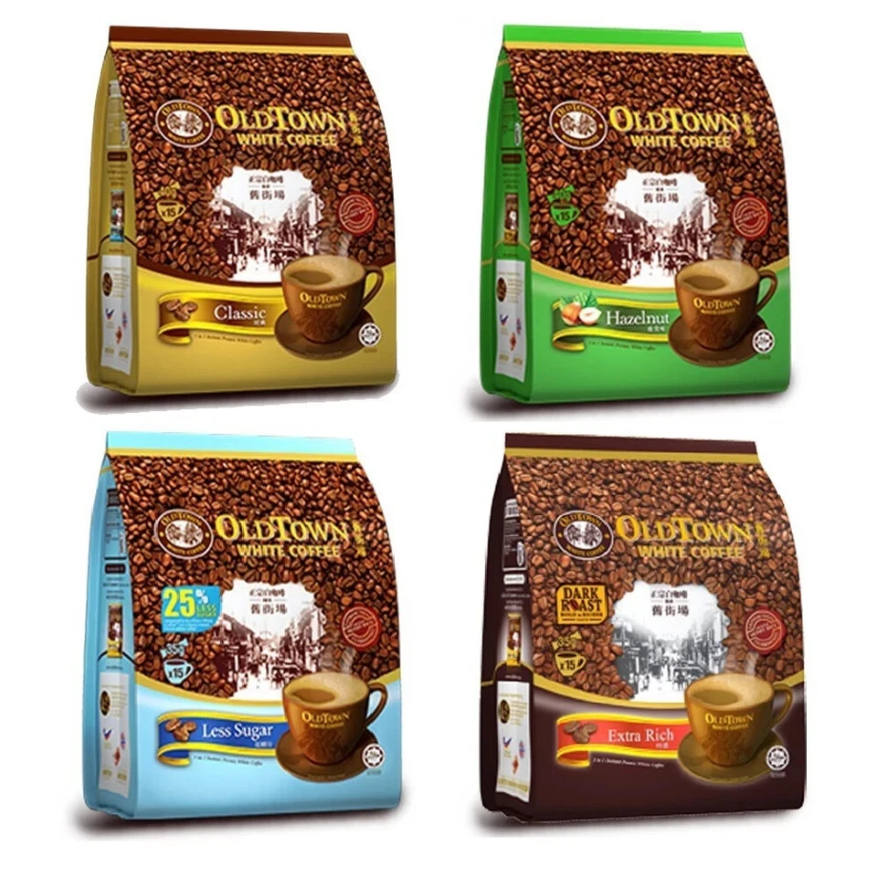 Beber, sonreír, repetir ~ café blanco instantáneo Old Town ☕ (paquete de 4) Foto 1 de 1