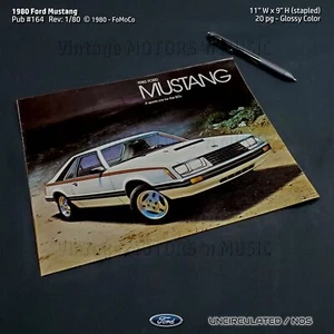 UNCIRCULATED 1980 Ford Mustang Cobra Ghia 3-dr Hatchback Brochure #164 Rev 1/80 - Picture 1 of 8