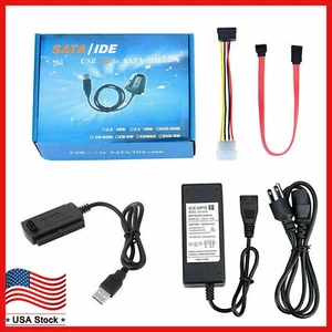 USB 2.0 to IDE SATA SATA 2.5 3.5 Hard Drive HD HDD Converter Adapter Cable OB - Picture 1 of 7