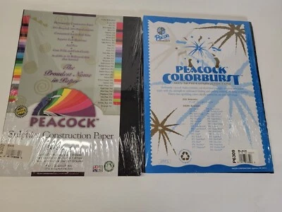 Pacon Peacock Colorburst Construction Черная Бумага Лот из 2 - 100 Листов Всего  - Изображение 1 из 4