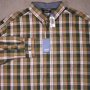 Roundtree Yorke Casuals Shirt Adult 2XB Big Man Plaid Button Long Sleeve Oxford - Picture 1 of 20