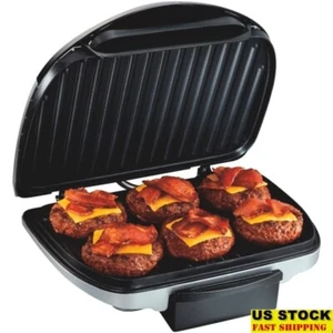 Electric Indoor Grill 6 Serving Nonstick Plates Drip Tray 1200W Fast Cooking New - Picture 1 of 8