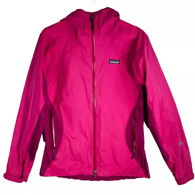 Chaqueta cortavientos Patagonia para mujer pequeña rosa H2no con capucha senderismo DEFECTOS Foto 1 de 4