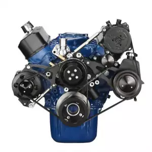 Small Block Ford Black Serpentine System 289 302 AC ALT PS Conversion SBF - Foto 1 di 3