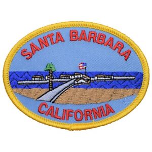 Patch Santa Barbara - Californie, plage, insigne de jetée 3,5" (Iron on)