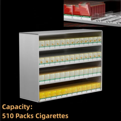 Aluminum Alloy Cigarette Display Holder Wall Mounted Retail Store Cigarette Rack - Image 1 of 4