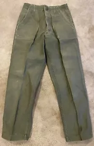 VINTAGE WWII ARMY UNIFORM PANTS - RIPSTOP COMBAT TROUSER - OG Modern 30/31x32 - Picture 1 of 11