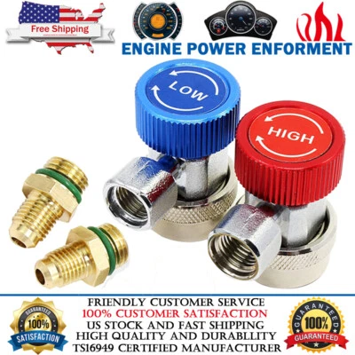 PRECISION AUTO LABS 2PCS Refrigerant Adapter Air Conditioning Quick Release Couple Adapter HVAC Kit