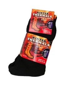 Mens Thermal Socks 3 Pairs Black Winter Warm Ski Walking Boot Adults Size 6-11 - Picture 1 of 3