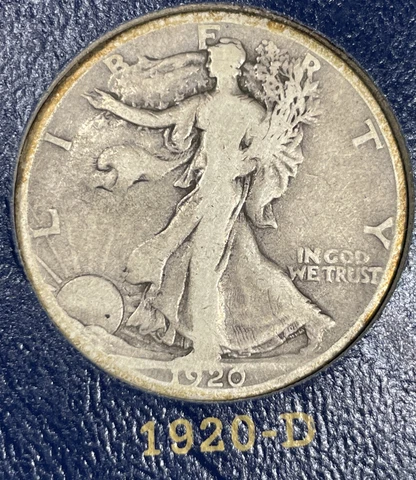 1920-D Walking Liberty Half Dollar Very Good Cover