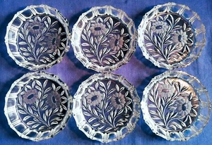 6 schöne Glas Dessertschalen Blumen-Design 14 X 3 cm - Bild 1 von 5