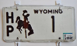 1978-82 Wyoming Highway Patrol License Plate #1 +++ WHP WY - Picture 1 of 5