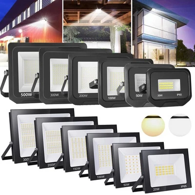 LED Fluter 10W 20W 30W 50W 100W 150W 200W 300W 500W Außen Strahler Scheinwerfer - Bild 1 von 4
