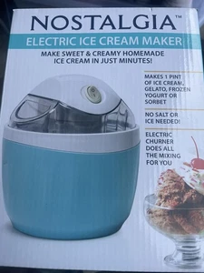 Open Box Nostalgia Electric Blue 1-Pint Ice Cream Maker - Picture 1 of 4