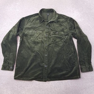 Uniqlo Mens Shirt XL Green Corduroy Cord Worker Overshirt Jumbo Factory Chore - Picture 1 of 9