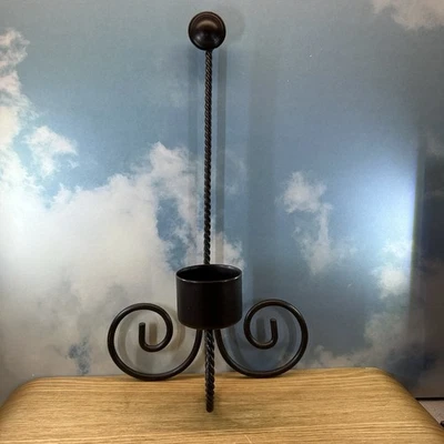Home Décor Brown Metal Candle Holder Wall  Mounted Sconce 15"T x 2.25" D - Image 1 of 4