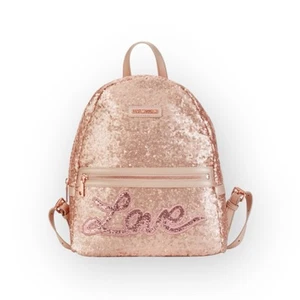 Love Moschino Sequins Metallic Backpack - Rust Copper Rose Gold - Picture 1 of 8
