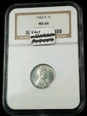 1943-D 1C NGC MS 66 RD Lincoln Wheat Cent #3527 - Image 1 of 2