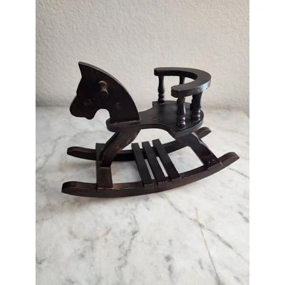 迷你木制摇马原始农舍家居装饰 — 第 1/4 张图片