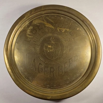 VINTAGE L BERGDOLL BREWING CO BEER TRAY PRE-PROHIBITION PHILADELPHIA PA BRASS!!! - Image 1 of 4