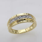 1ct Seven Stone Round Simulate Diamond Channel Set Mens Ring 14k White Gold Over
