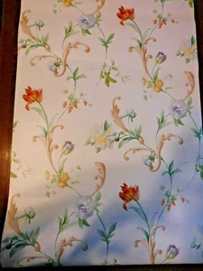 3 ROLLS OF NEW IMPERIAL WALLPAPER. , FLOWERS, VINYL - Picture 1 of 6