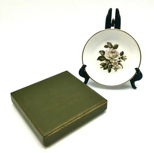 Royal Worcester Trinket Dish Fine Bone China Torquay Gold Rim 4 in with Box - Picture 1 of 8