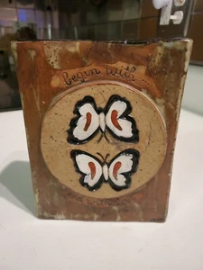 Vintage Joy Elaine World Wide Arts Pottery Vase Signed Japan 1973 End With Love - Bild 1 von 7