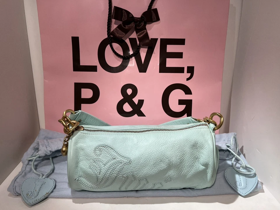 Vintage Juicy Couture Y2K Turquoise Leather Barrel handbag Great Condition Rare - Image 1 of 4