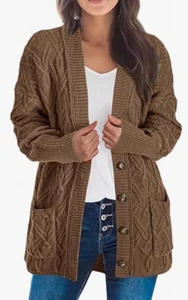 NEW Kirundo Women's Cable Knit Long Sleeve Open Front Chunky Sweater Size XL - Picture 1 of 1