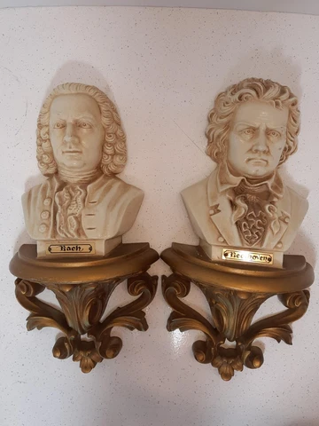1973 BACH & BEETHOVEN Bust Plaque Wall Hanging by Burwood Products Co Cover