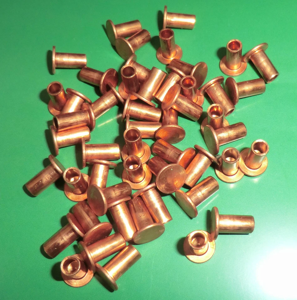 Remaches de pastillas de freno remaches de cobre semihuecos 4x8, DIN 7338 B, 50 unidades - Imagen 1 de 1