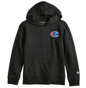 NWT Champion Youth/Big Boys Hoodie Size L Black Fleece Pullover Big C - Picture 1 of 5