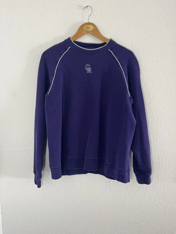 Colorado Rockies Purple Antigua Baseball Crew Neck Sweatshirt Mens Size M Cover
