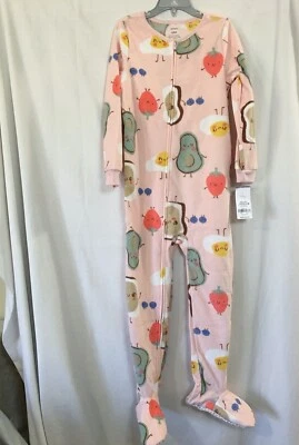 New Carter's Kid Girls 1-Piece Breakfast Fleece Footie Pajamas Pink U pick - Image 1 of 4