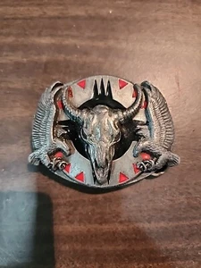 Siskiyou Belt Buckle Buffalo Skull Bald Eagle Outdoor 3D Pewter Southwestern - Picture 1 of 7