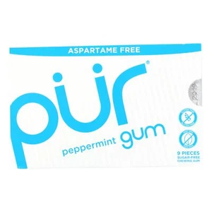 Pur Gum - Peppermint - Aspartame Free - 9 Pieces - 12.6 g - Case of 12 - Picture 1 of 2