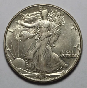 1942 Walking Liberty Half Dollar PH604 - Imagen 1 de 2