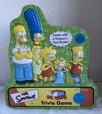 Vintage The Simpsons Trivia Game Complete w/ POSTER & collectible 3d tin! - Image 1 of 4