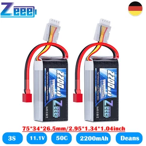 2xZeee Short 3S Lipo Akku T Stecker 2200mAh 11.1V 50C for RC Auto Truck Airplane - Bild 1 von 7