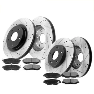 282mm Front and Rear Drilled Rotors + Brake Pads for 2003-2007 Honda Accord PA - Picture 1 of 7