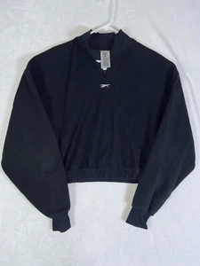 Reebok Women's Classics Cotton French Terry Medium Sweatshirt in Black - Picture 1 of 8