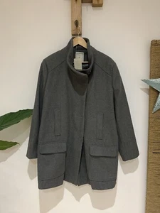 NWT Boysen's Grey Wool Blend Dress Pea Short Autumn Winter Coat Plus Size UK 28 - Picture 1 of 5