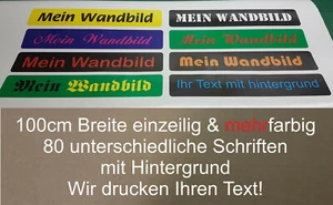 Wunschtext Aufkleber Auto Domain Beschriftung Schriftzug mit Hintergrund 100cm - Bild 1 von 4