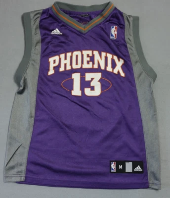 阿迪达斯 NBA 凤凰太阳队史蒂夫·纳什 #13 球衣男孩中号紫色灰色无袖 — 第 1/4 张图片