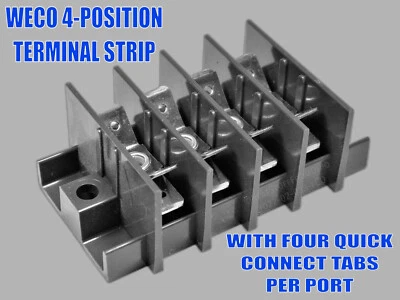 4-POSITION TERMINAL STRIP, 4 QUICK-CONNECTS PER PORT, GREAT CONNECTOR, WECO 😲 - Image 1 of 4