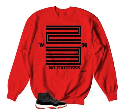 Sweater To Match Jordan 11 Bred Velvet Sneakers - Red Win Sweatshirt - Image 1 of 2