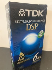 Lot of 2 TDK DSP Video Cassete Tapes 6 hours T-120 DBS HiFi Surround Blank New - Picture 1 of 2